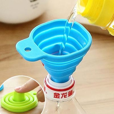 FDA Pantone Color Long Neck Food Grade Silicone Folding Funnel