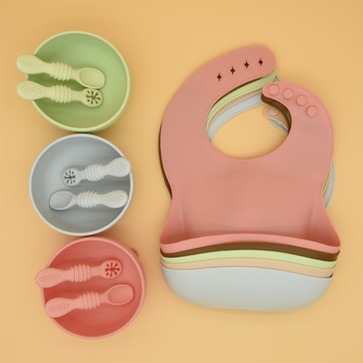 OEM Kustom Tahan Air Lembut Silicone Baby Feeding Kit BPA Free